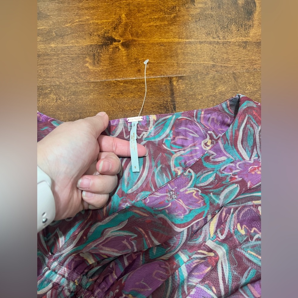 Free People Pink & Teal Paisley Long Skirt Set - Picture 7 of 10